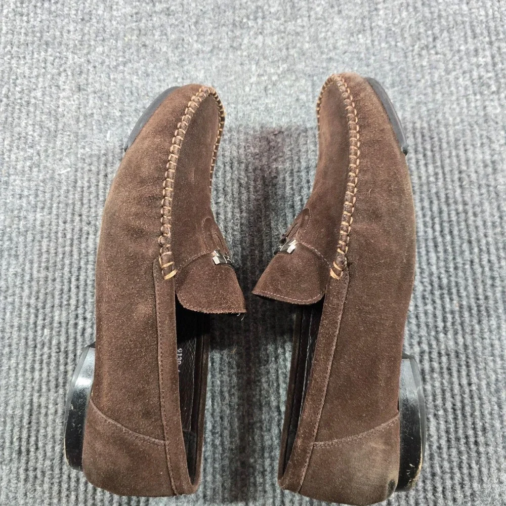 Salvatore Ferragamo Shoes Mens 44D 11 Brown Suede Moc Toe Casual Loafers Italy